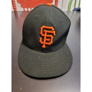 SAN FRANCISCO GIANTS Hat BASEBALL 59FIFTY FITTED SIZE 7 1/2  NEW ERA CAP Black